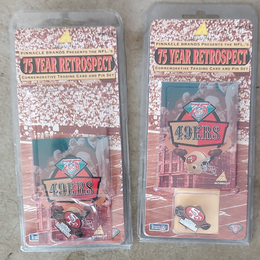 49ers 75 Year card and pin